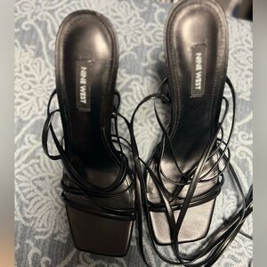 Black Nine West block heels